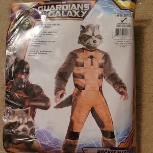 Kids Rocket Raccoon Costume - Orange and Gray